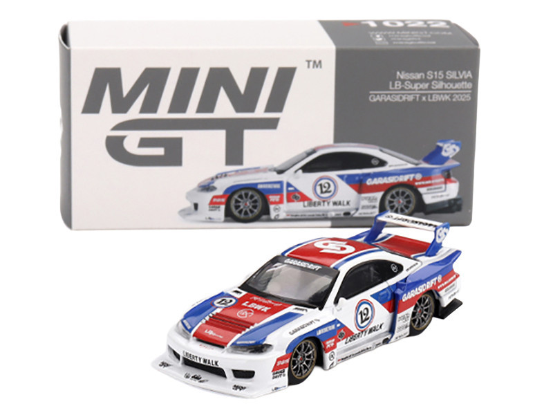 1/64 Mini GT 2025 Nissan LB-Super Silhouette S15 SILVIA GARASIDRIFT x LBWK Car Model