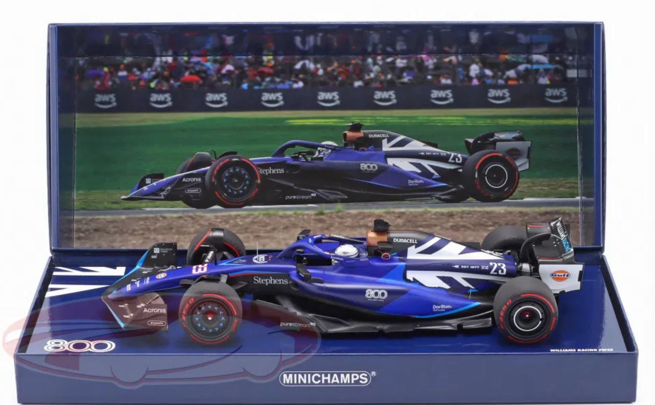 1/18 Minichamps 2023 Formula 1 Alex Albon Williams FW45 #23 British GP Car Model