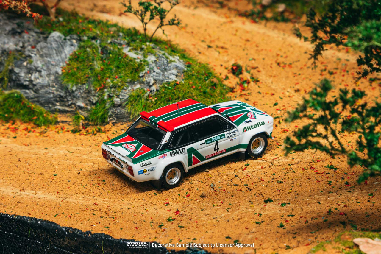 1/64 Tarmac Works 1978 FIAT 131 ABARTH Rally Rallye de Portugal Vinho do Porto Winner Markku Alén, Ilkka Kivimäki Diecast Car Model