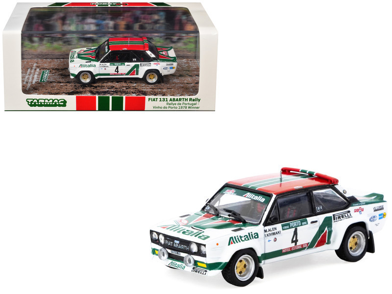 1/64 Tarmac Works 1978 FIAT 131 ABARTH Rally Rallye de Portugal Vinho do Porto Winner Markku Alén, Ilkka Kivimäki Diecast Car Model