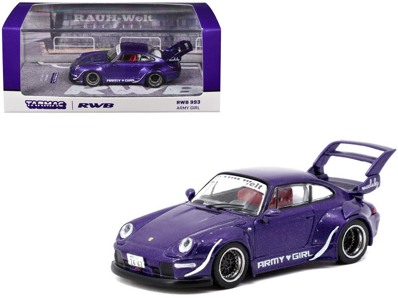 1/64 Tarmac Works Porsche 911 RWB 993 Army Girl (Purple Blue