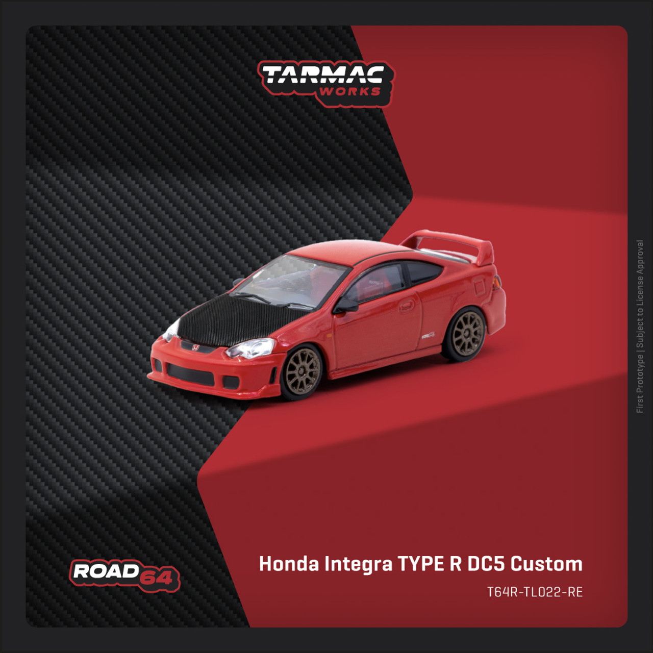 1/64 Tarmac Works Honda Integra Type R DC5 Custom (Red) Diecast Car Model