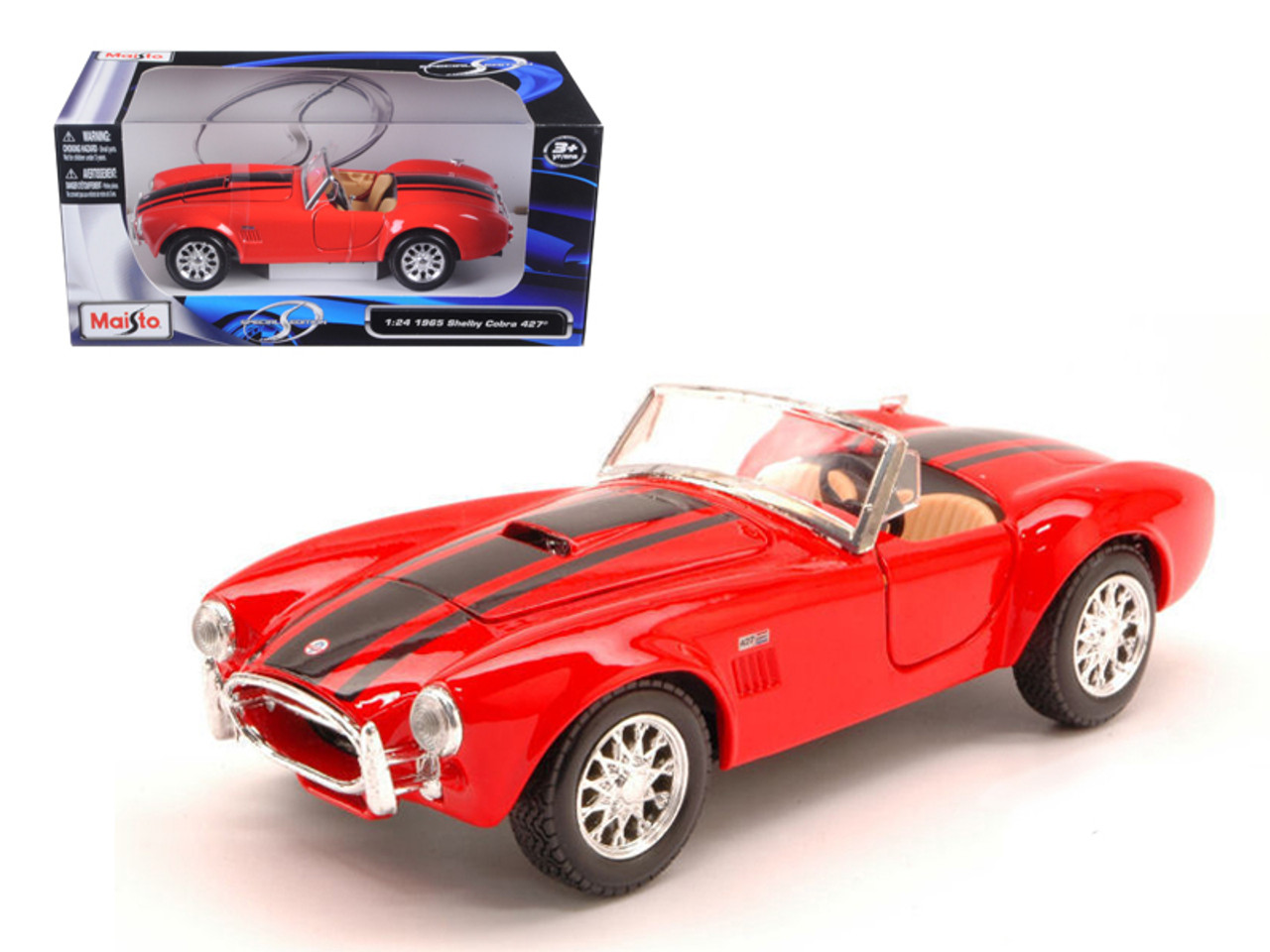 1965 Shelby Cobra 427 Red 1/24 Diecast Model Car by Maisto