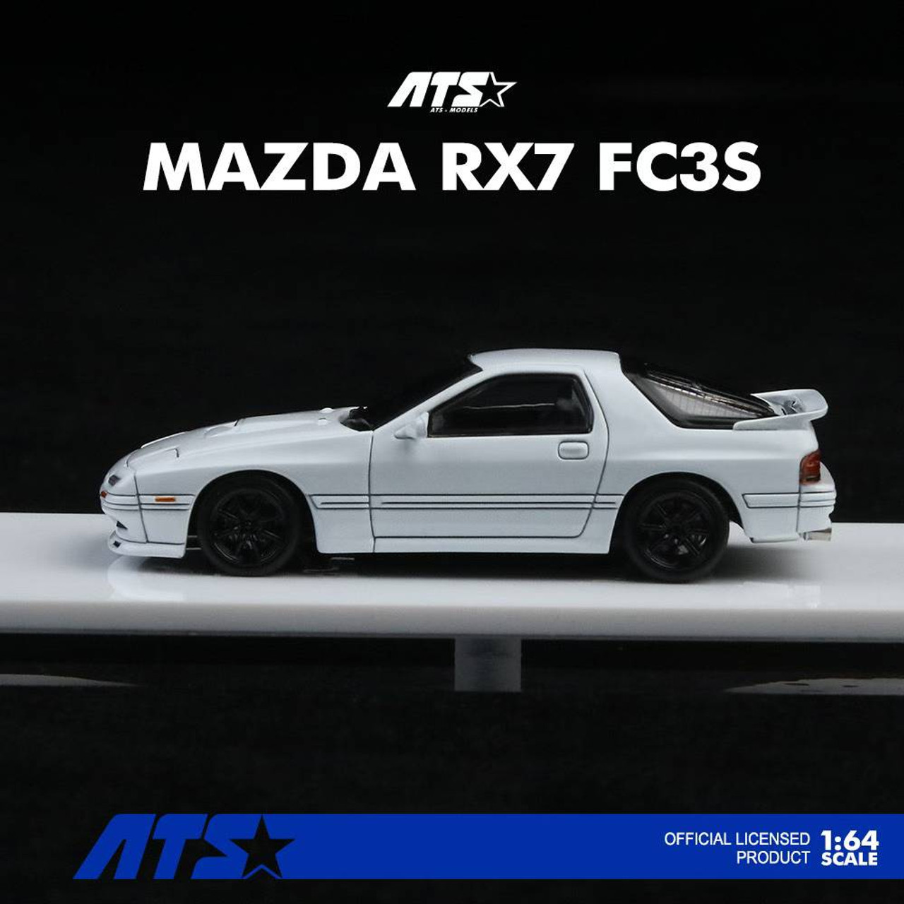 1/64 ATS Mazda RX-7 RX7 FC3S (White) Diecast Car Model
