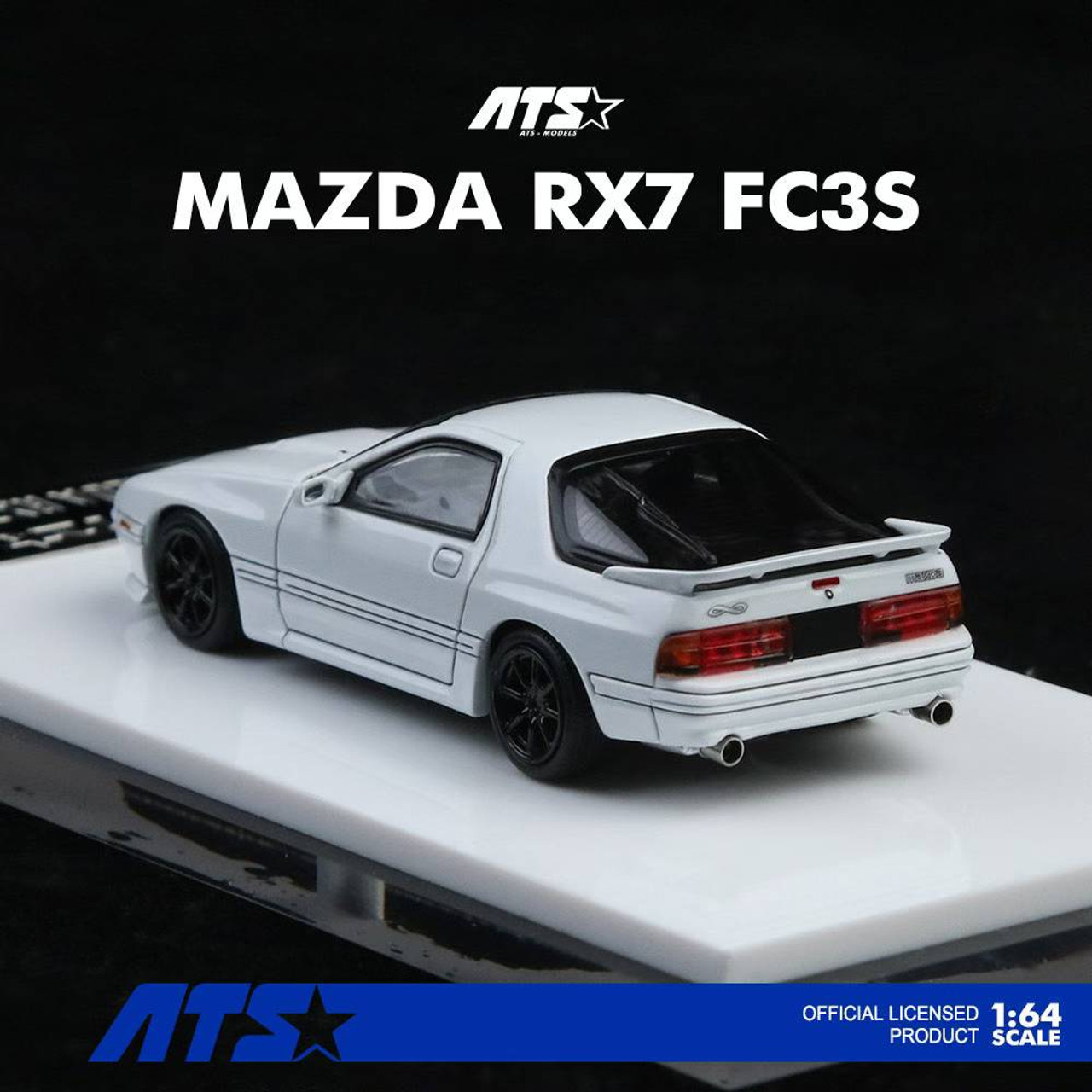 1/64 ATS Mazda RX-7 RX7 FC3S (White) Diecast Car Model