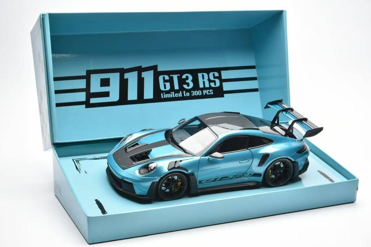 1/18 Minichamps Porsche 911 (992) GT3 RS (Ipanema Metallic Blue) Diecast Car Model Exclusive Limited 300 Pieces