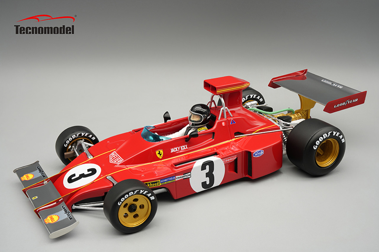 1/18 Tecnomodel Ferrari 312B3-73 1973 Italy GP Driver: Jacky Ickx Car #3 With Driver Limited Edition Car Model