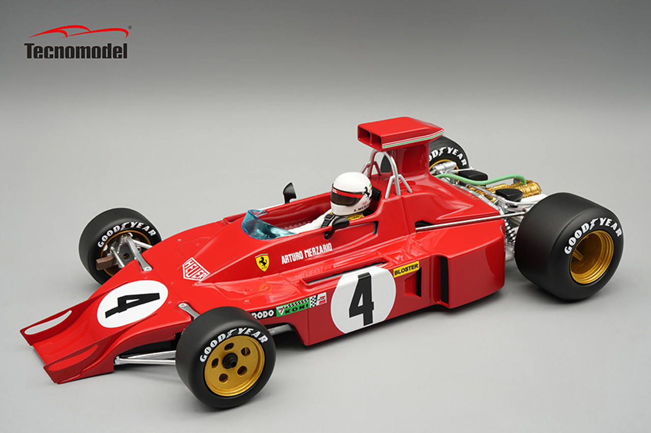 1/18 Tecnomodel Ferrari 312B3-73 1973 Watkins Glen GP Driver: Arturo Merzario Car #4 With Driver Limited Edition Car Model