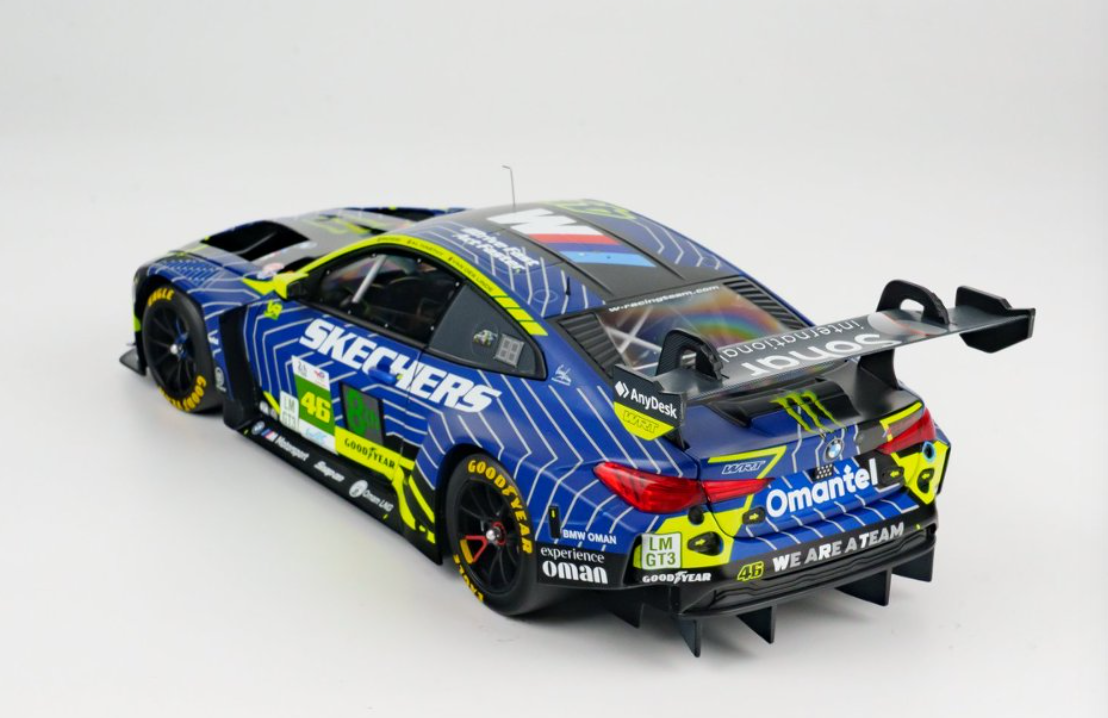 1/18 Minichamps 2025 BMW M4 GT3 Evo Team WRT Valentina Rossi, Ahmad Al Harthy, Kevin Van Der Linde 24H Le Mans Diecast Car Model