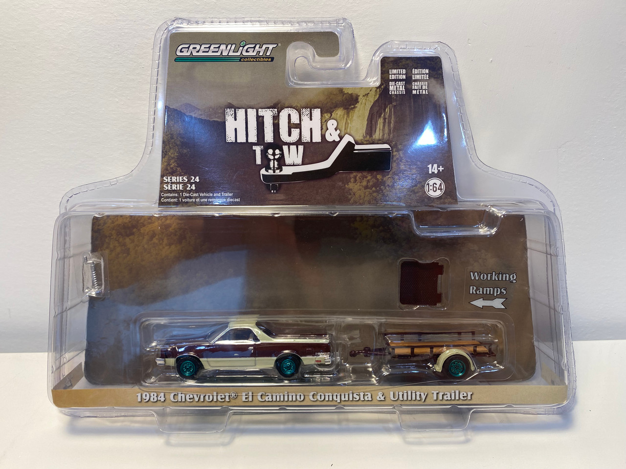 CHASE 1/64 Greenlight 1984 Chevrolet El Camino Conquista Maroon