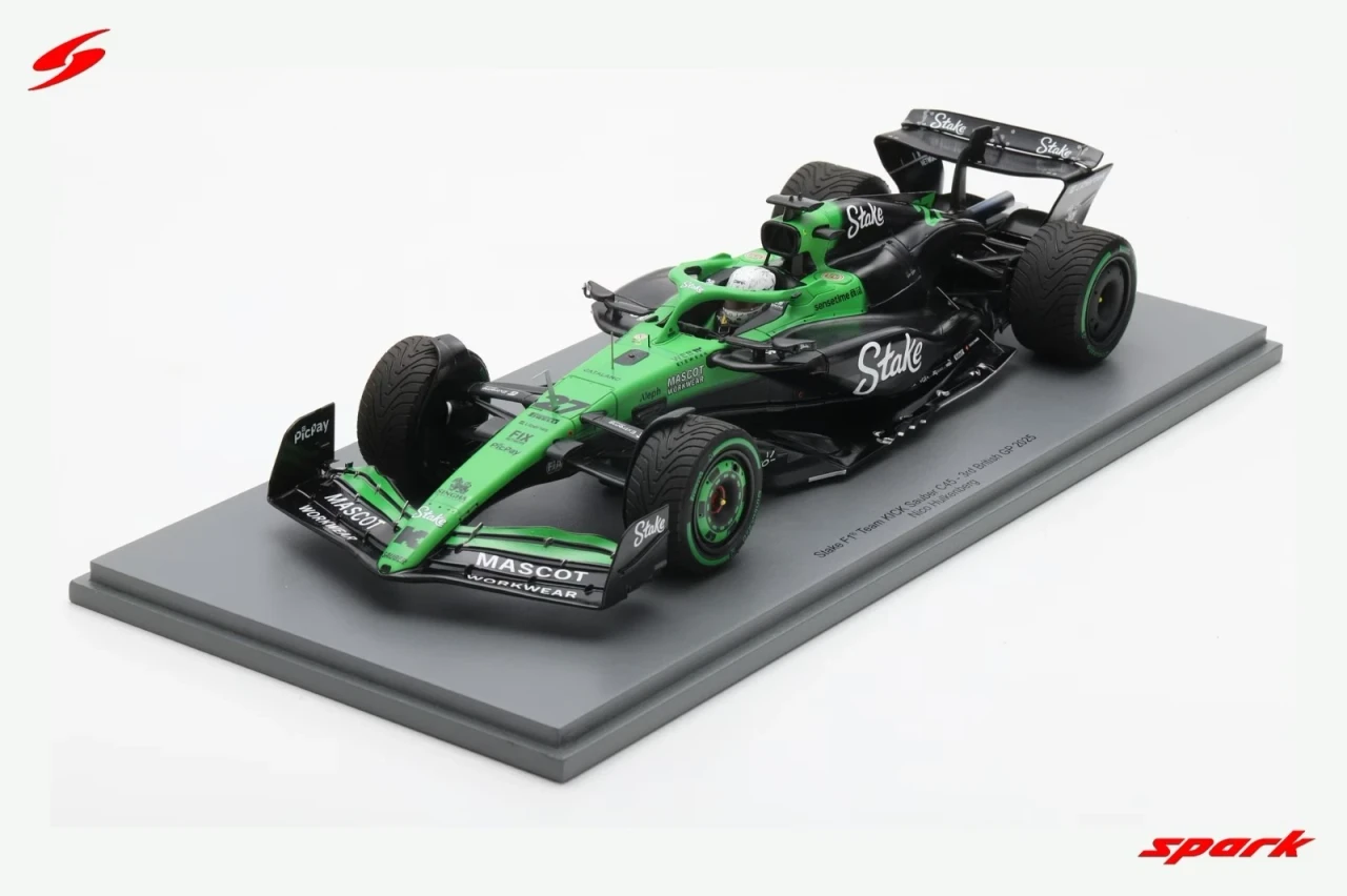 1/18 Spark 2025 Formula 1 Kick Sauber C45 Stake F1 Team 3rd Place British GP 1st Career Podium #27 Nick Hulkenburg Car Model