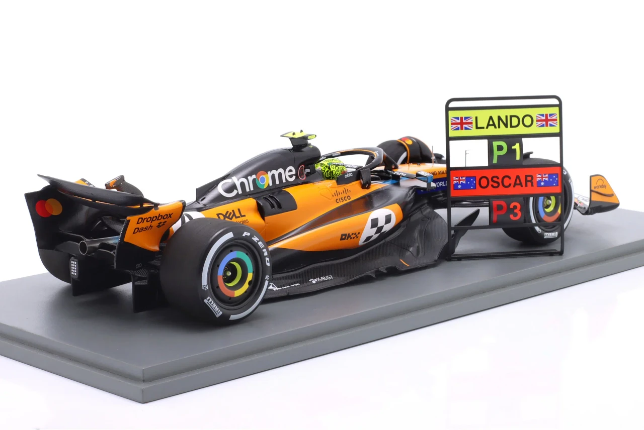 1/18 Spark 2025 Formula 1 McLaren MCL39 Winner Monaco GP #4 Lando Norris Car Model