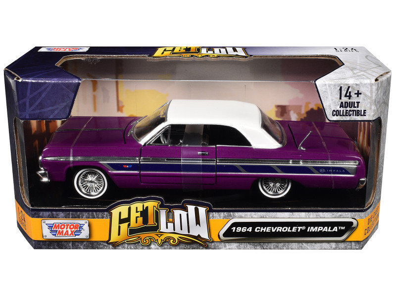 1964 Chevrolet Impala Lowrider Hard Top Purple Metallic with White