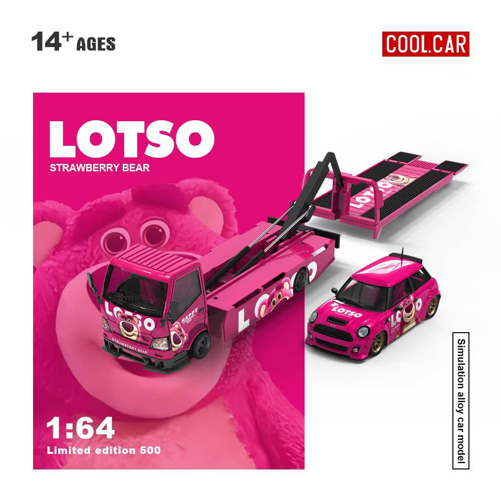 1/64 Cool Car Hino H300 Flatbed Tow Truck & Mini Cooper Lotso