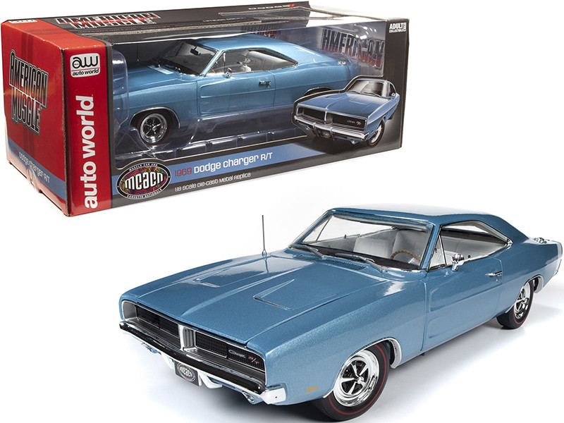 1969 Dodge Charger R/T Hardtop B3 Light Blue Metallic with White
