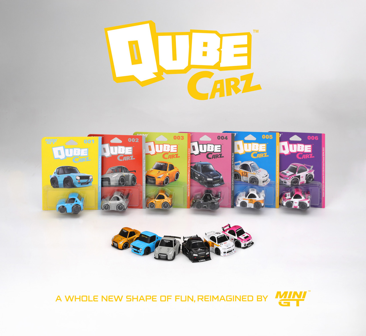 Mini GT QubeCarz Nissan LB 6-Car Set - LIVECARMODEL.com