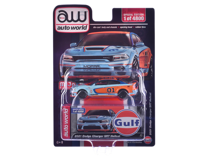 カーズ 1/64 Auto World 2021 Dodge Charger SRT Hellcat Custom Gulf Livery