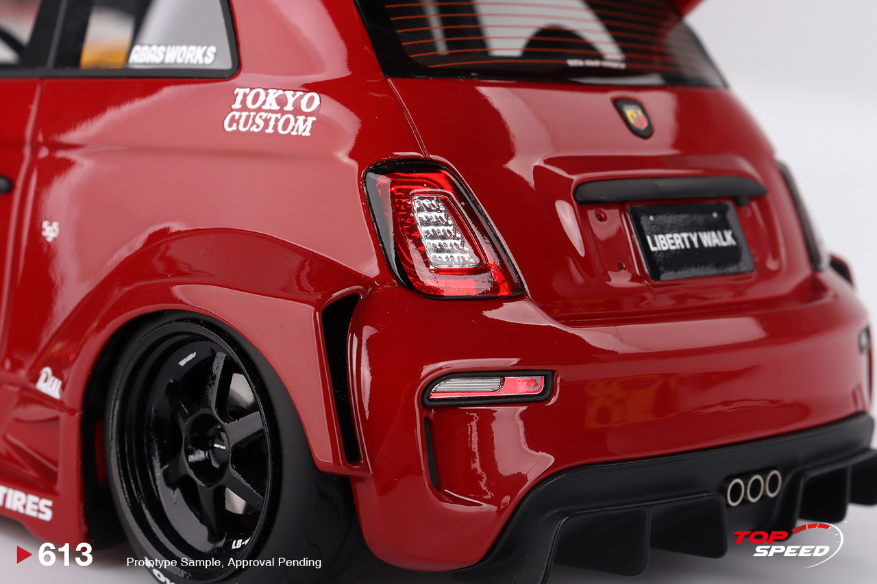 1/18 Top Speed Fiat Abarth LB-WORKS x Abas Works 595 (Red) Car