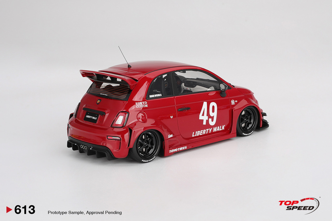 1/18 Top Speed Fiat Abarth LB-WORKS x Abas Works 595 (Red) Car