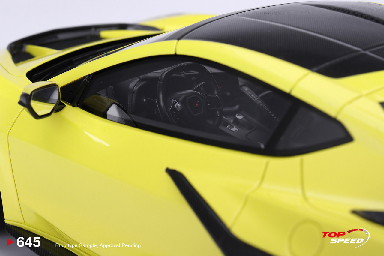 1/18 Top Speed Chevrolet Corvette ZR1 C8 (Accelerate Yellow) Car Model