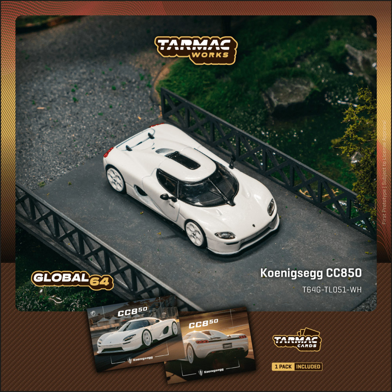 1/64 Tarmac Works Koenigsegg CC850 (White) Diecast Car Model