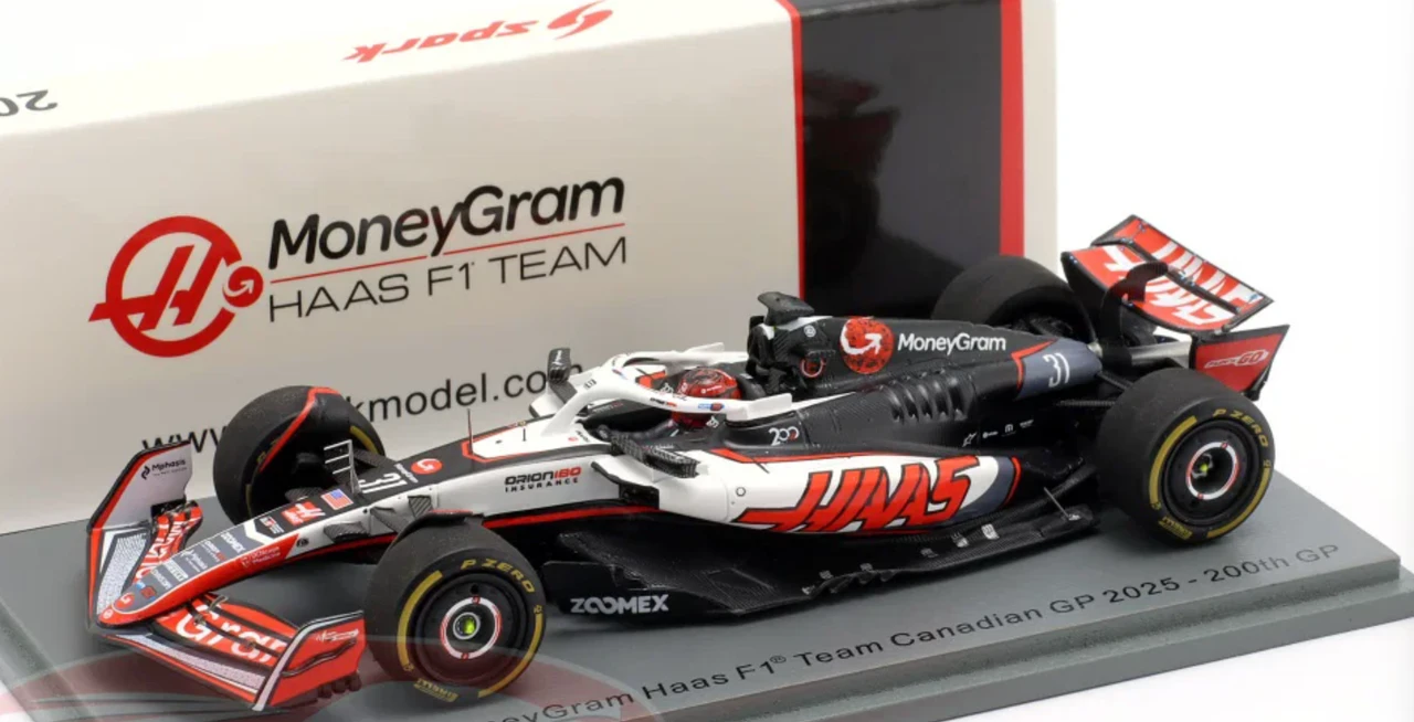 1/43 Spark Haas VF-25 No.31 MoneyGram Haas F1 Team Canadian GP 2025 - 200th GP Esteban Ocon Car Model
