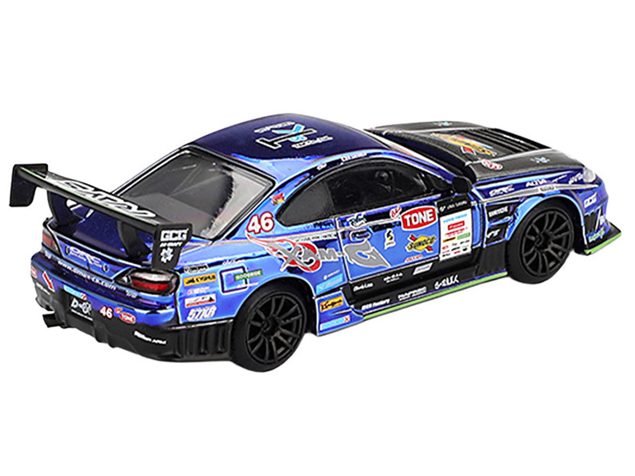 Nissan Silvia (S15) D-MAX RHD (Right Hand Drive) #46 Masao Suenaga "D-MAX Racing" "D1 Grand Prix" (2023) Limited Edition 1/64 Diecast Model Car by Mini GT