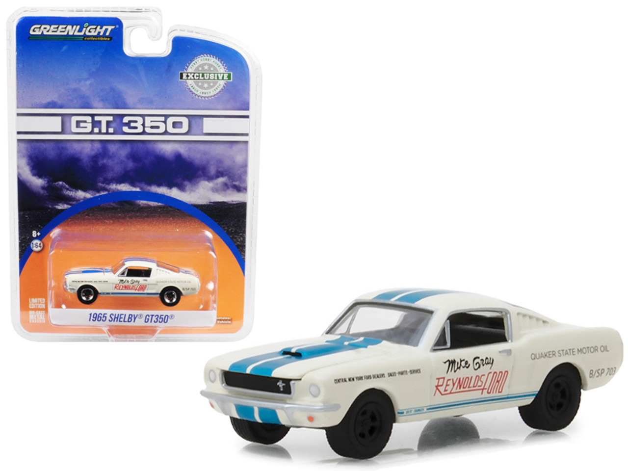 1965 Ford Mustang Shelby GT350 White with Blue Stripes Reynolds