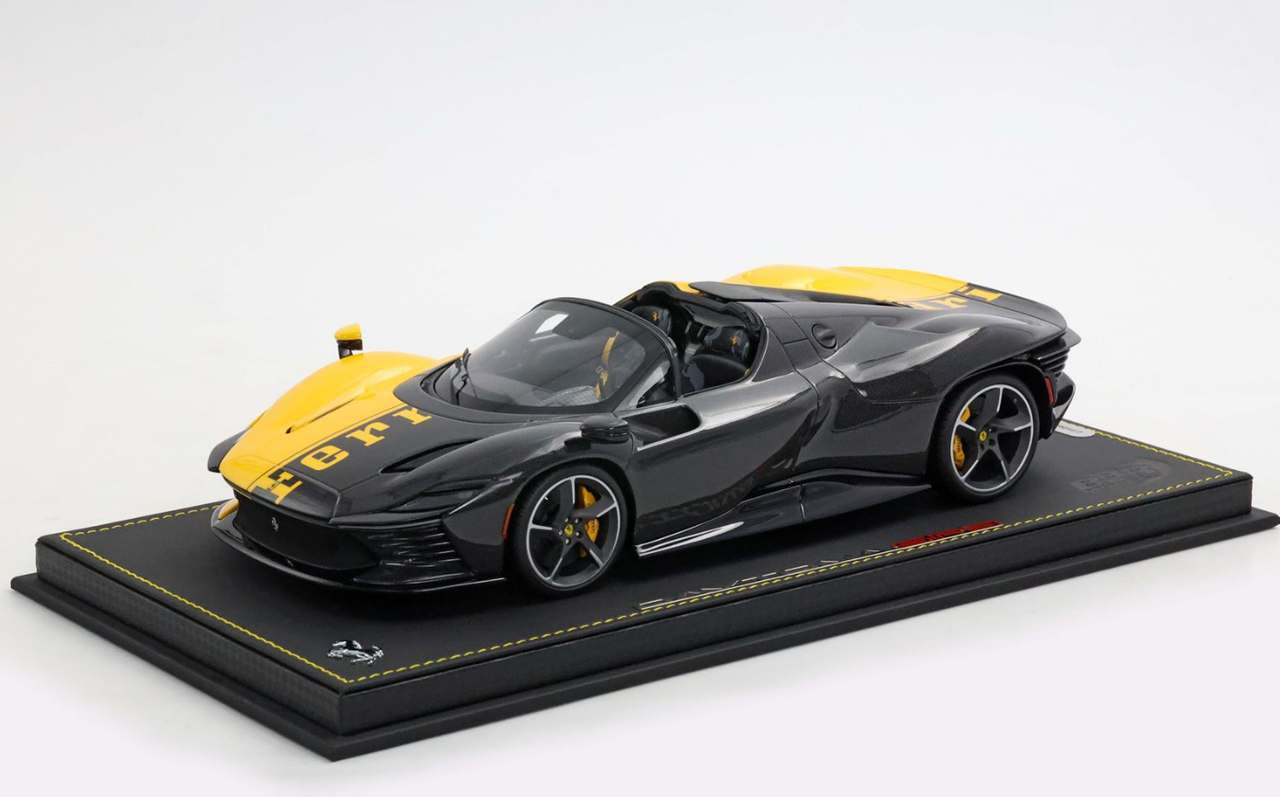 1/18 BBR Ferrari SP3 Daytona 599+1 Spider Open Top (Modena Yellow & Carbon Fiber) Car Model Limited 99 Pieces