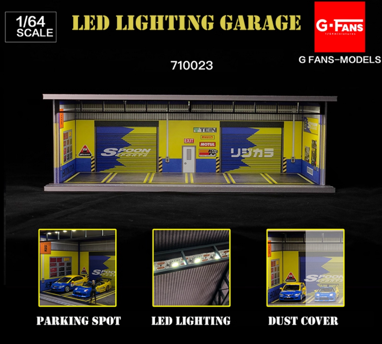 1/64 G-Fans Spoon Theme Parking Garage Diorama with LED (models & figures NOT included)