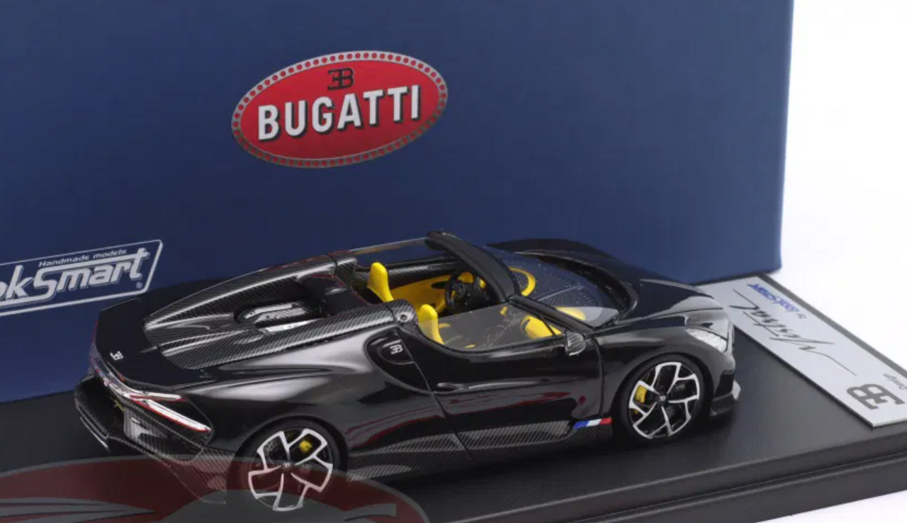 1/43 Looksmart 2022 Bugatti W16 Mistral (Black) Car Model