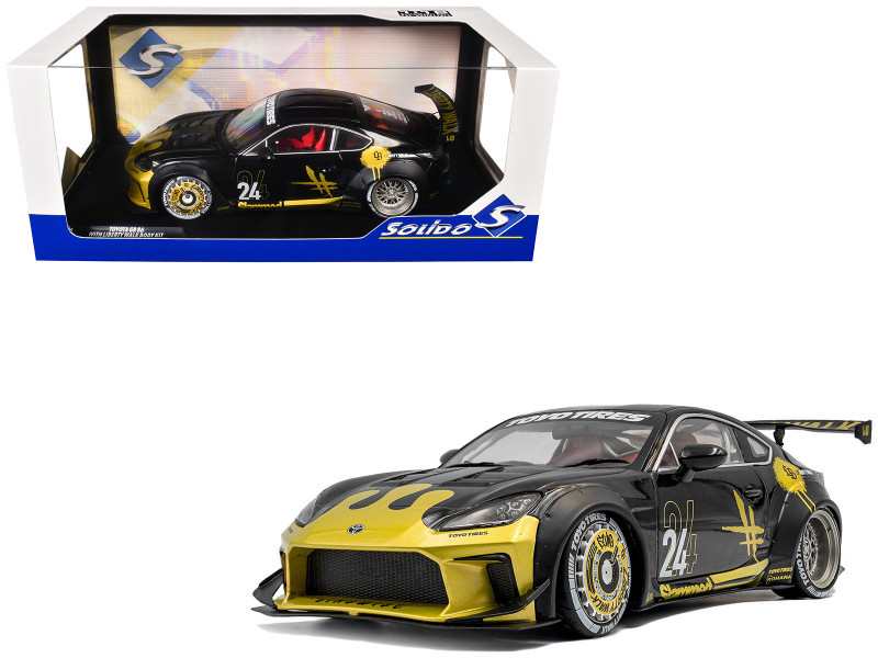 と*ん様 SOLIDOLiberty Walk トヨタ86 ミニカー1/18 1/18 Solido 2024 Toyota GR86 Liberty Walk (Black & Gold) Diecast