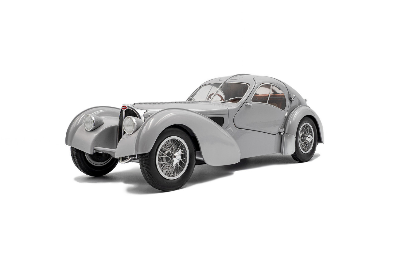 1/18 Solido 1937 Bugatti Atlantic Type 57 SC (Matte Silver) Diecast Car Model