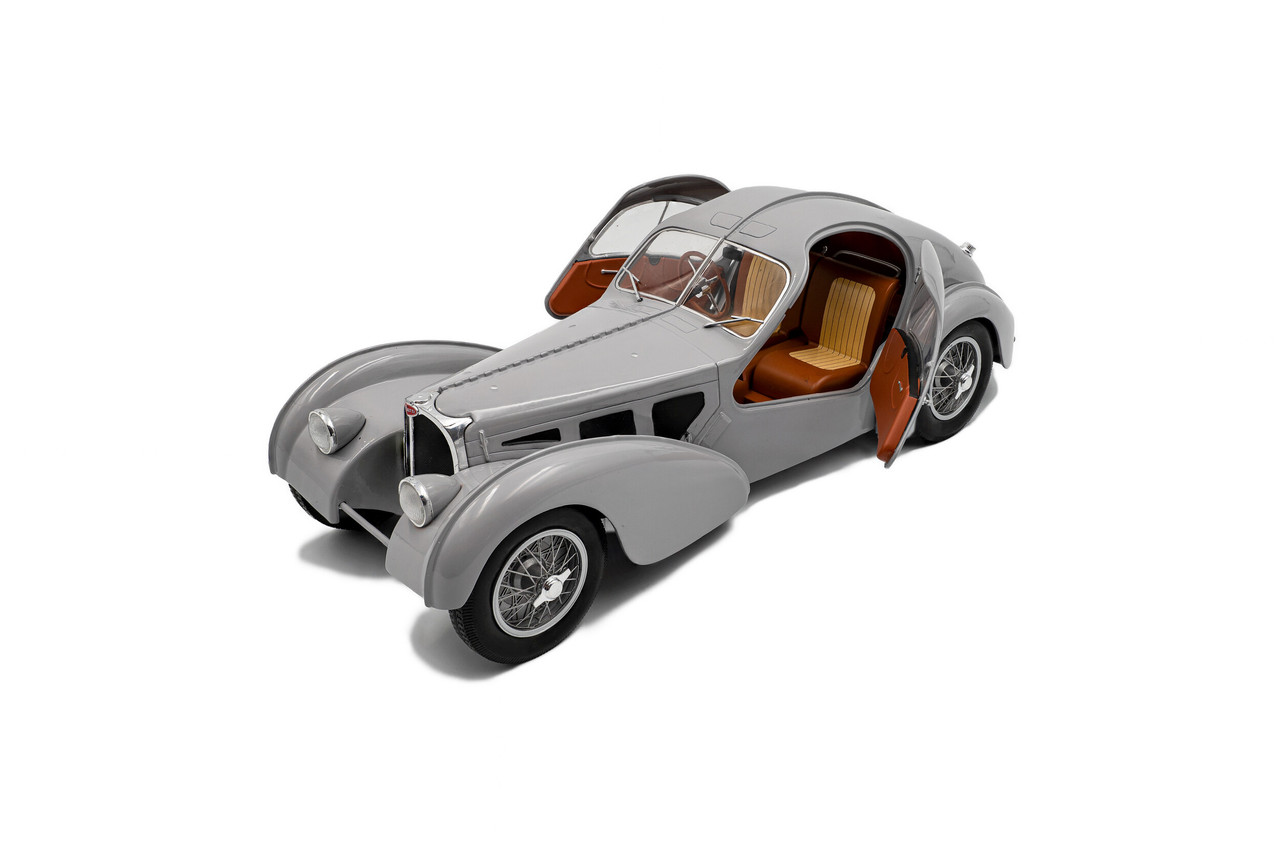 1/18 Solido 1937 Bugatti Atlantic Type 57 SC (Matte Silver) Diecast Car Model