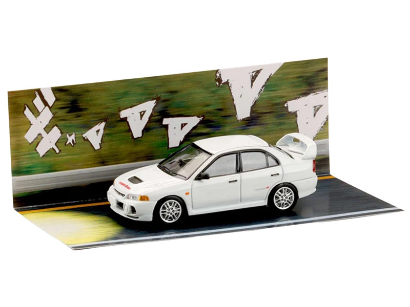 1/64 Hobby Japan Initial D 30th Anniversary Mitsubishi Lancer RS Evolution IV / INITIAL D Seiji Iwaki vs Takumi Fujiwara JDM64 Diecast Car Model