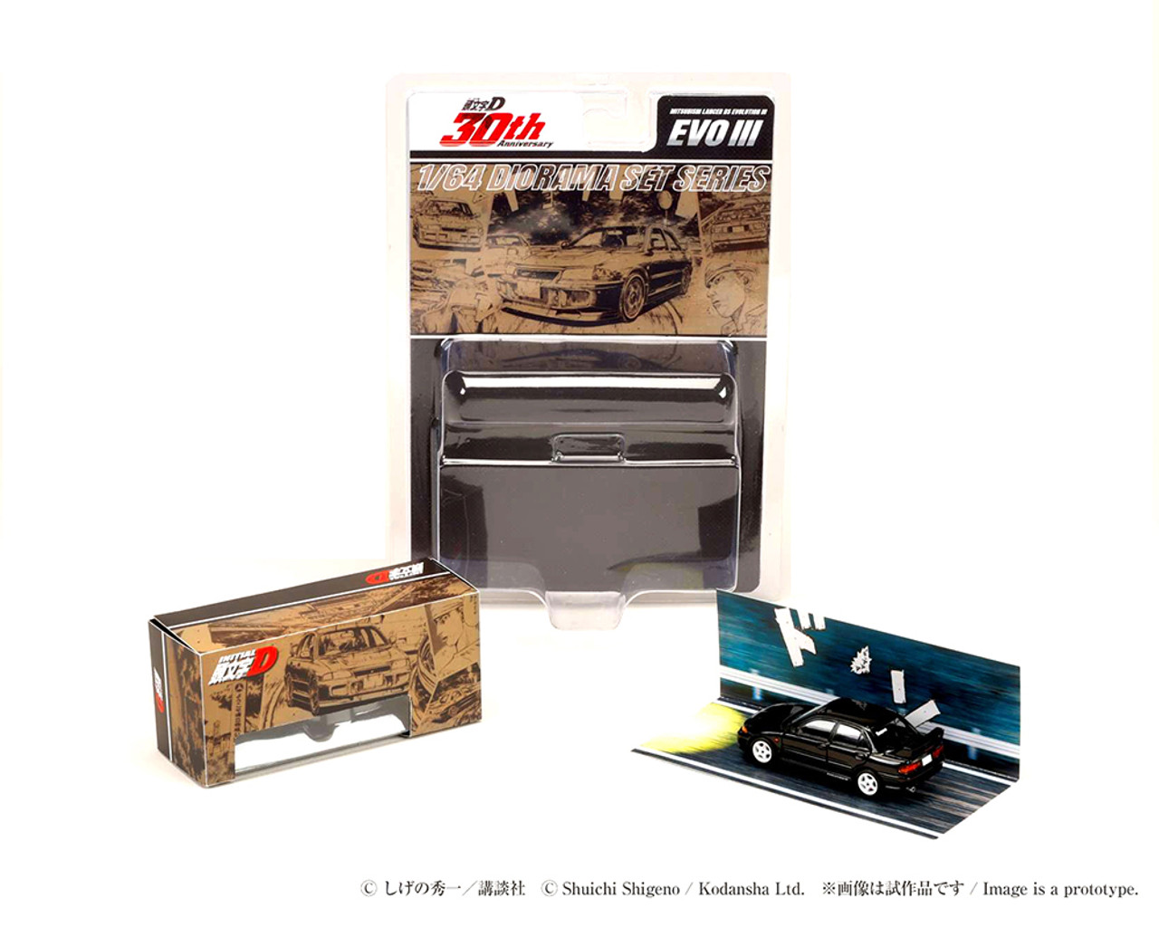 1/64 Hobby Japan Initial D 30th Anniversary Lancer RS Evolution III Kyoichi Sudo vs Ryosuke Takahashi JDM64 Diecast Car Model