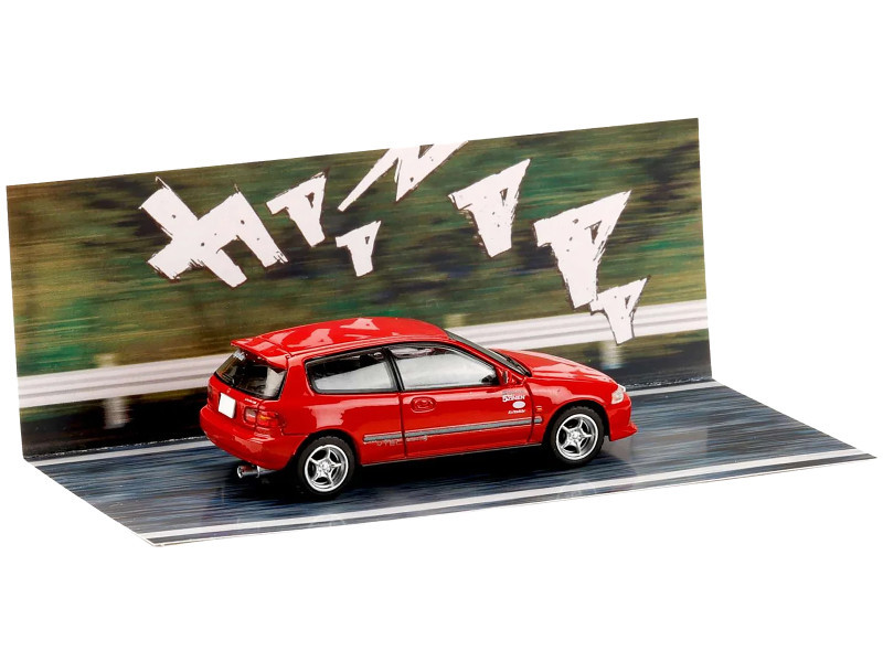 1/64 Hobby Japan Initial D 30th Anniversary Honda CIVIC (EG6) Myogi Night Kids INITIAL D Shingo Shoji vs Takumi Fujiwara Diecast Car Model