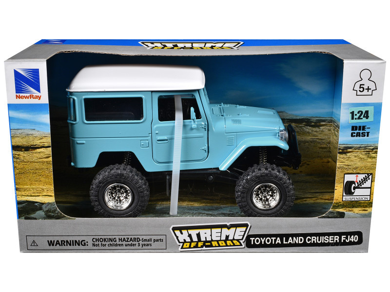 1/43 TOYOTA LandCruiser FJ40V(ホワイト×ブルー) Toyota Land Cruiser FJ40 Light Blue with White Top 