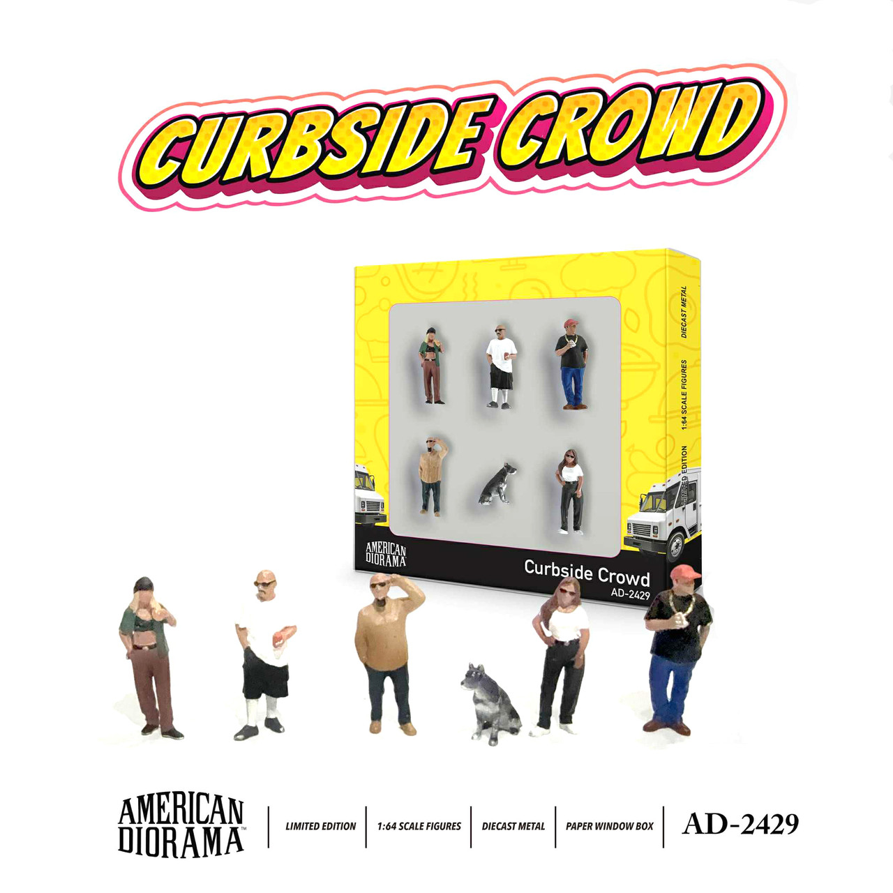 1/64 American Diorama Curbside Crowd Figure Set - LIVECARMODEL.com