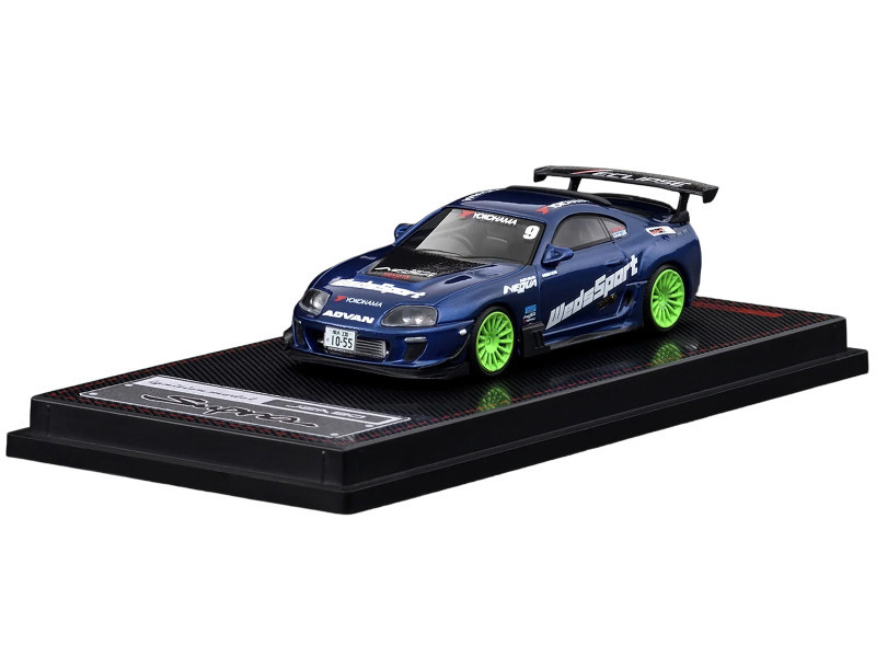 1/64 Ignition Model IG Toyota Supra (JZA80) RZ (Blue with Green Wheels) Car Model
