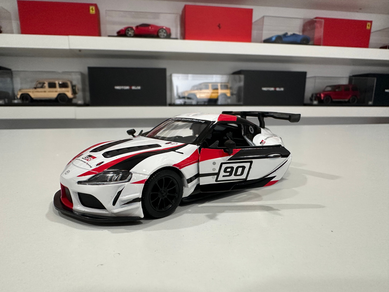 1/36 Kinsmart Toyota GR Supra Racing Concept (White & Red) Diecast