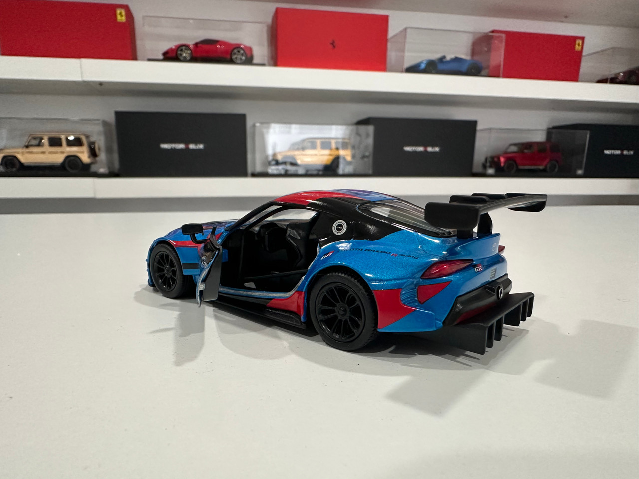 1/36 Kinsmart Toyota GR Supra Racing Concept (Blue & Red) Diecast Car Model (new no retail box)