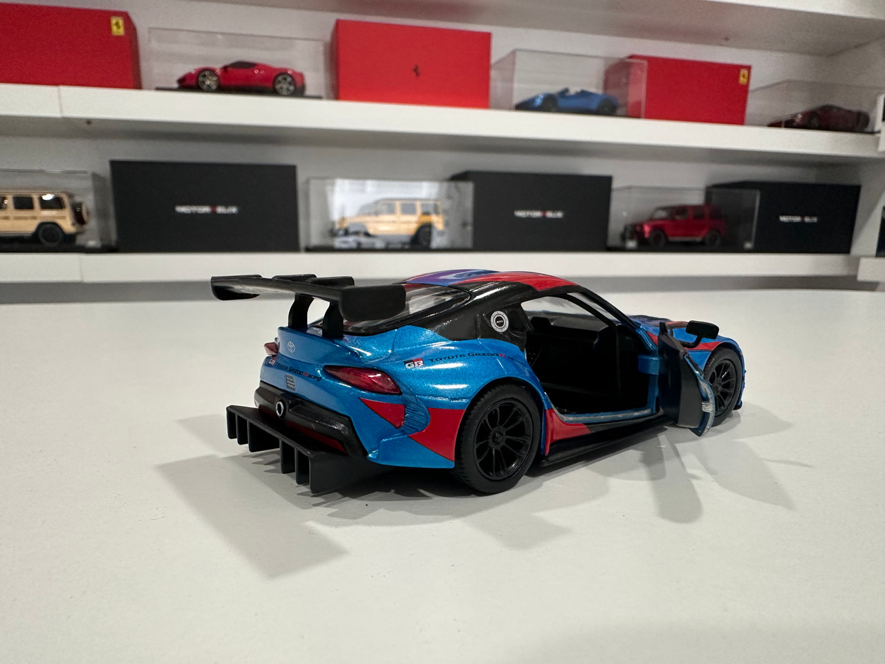 1/36 Kinsmart Toyota GR Supra Racing Concept (Blue & Red) Diecast Car Model (new no retail box)