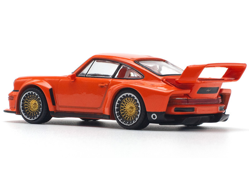 1/64 Poprace Porsche 911 964 Singer DLS Turbo (Orange) Diecast Car