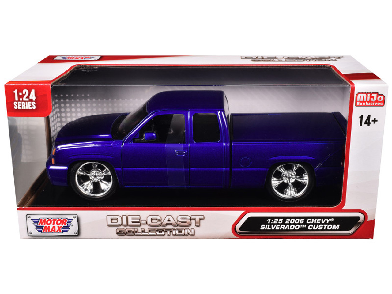 1/25 Motormax 2006 Chevrolet Silverado Extended Cab Custom (Blue) Diecast Car Models