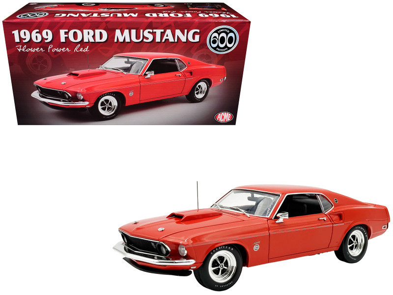 1/18 ACME 1969 Ford Mustang 600 (Flower Power Red) Diecast Car Model