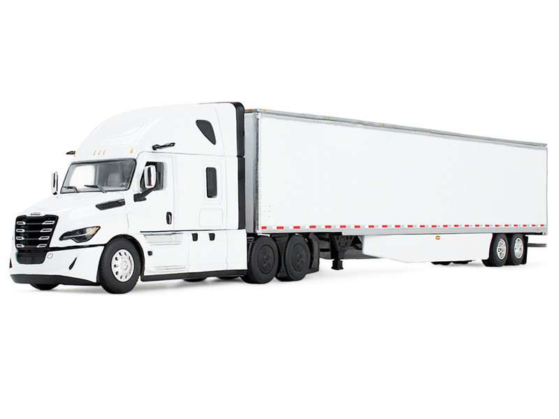 1/64 First Gear Freightliner® Fifth Generation Cascadia® Raised Roof Sleeper & 53’ Utility® Trailer with Skirts (White) Diecast Model