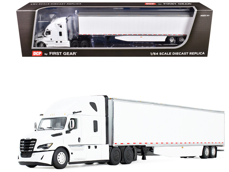 1/64 First Gear Freightliner® Fifth Generation Cascadia® Raised Roof Sleeper & 53’ Utility® Trailer with Skirts (White) Diecast Model
