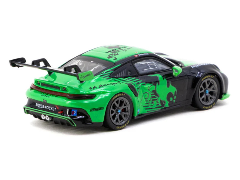 1/64 Tarmac Works Porsche 911 GT3 Cup (992) Fire Monkey Motorsport (Green) Diecast Car Model