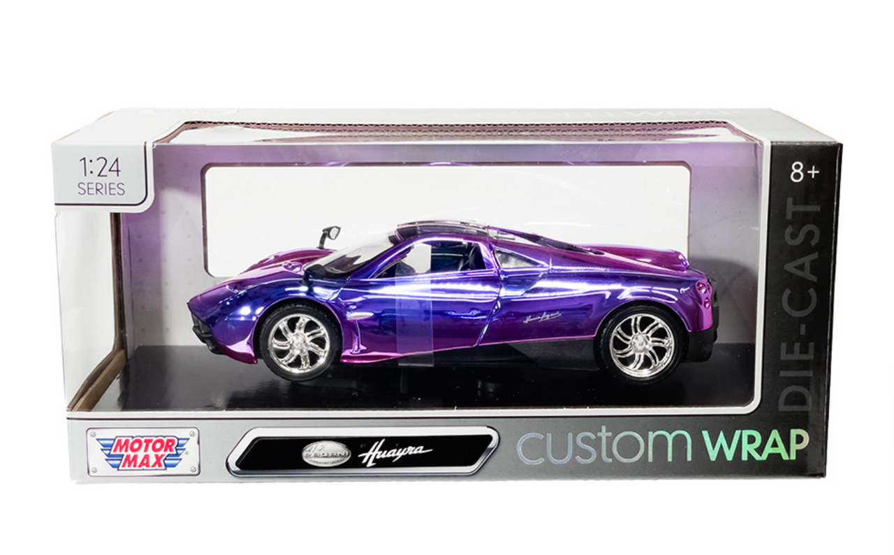 1/24 Motormax Pagani Huayra (Purple & Pink Holographic Chrome) Diecast Car Model